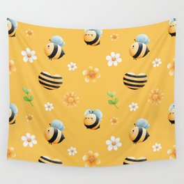 Buzzy Bee In Mellow Yellow Wall Tapestry