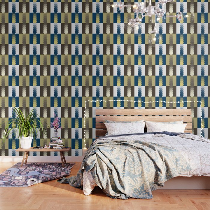 Grid retro color shapes patchwork 4 Wallpaper