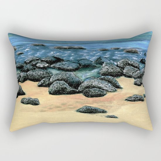 Poipu Beach Landscape Rectangular Pillow