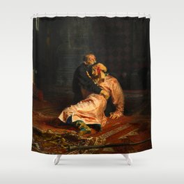 Vivid Retro - Ivan the Terrible and His Son Ivan Shower Curtain