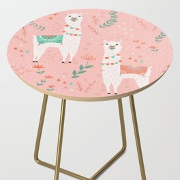 Lovely Llama on Pink Side Table