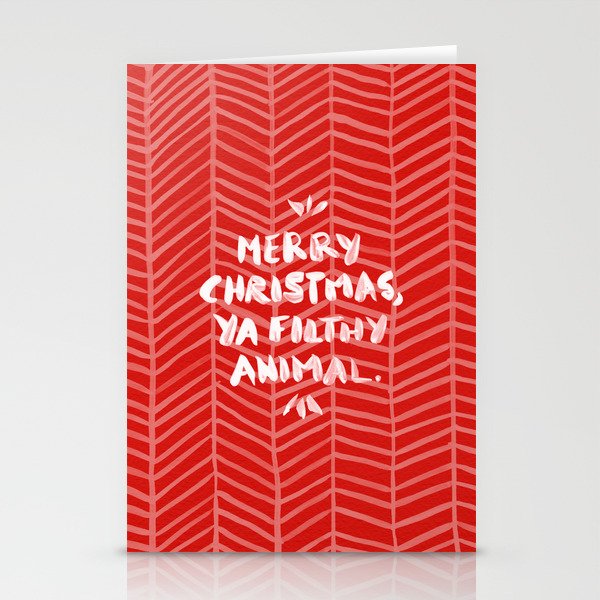 Merry Christmas, Ya Filthy Animal – Red Stationery Cards