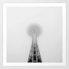 Space Needle in Fog, Seattle, Washington Art Print