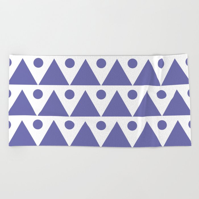 Dots & Triangles #2 Very Peri Modern Abstract Beach Towel