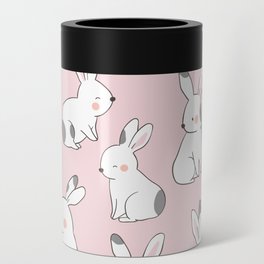 Cute Bunny Rabbits - Pink Can Cooler