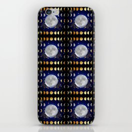 Moon phases magic womans hands on third eye reading crystal ball iPhone Skin