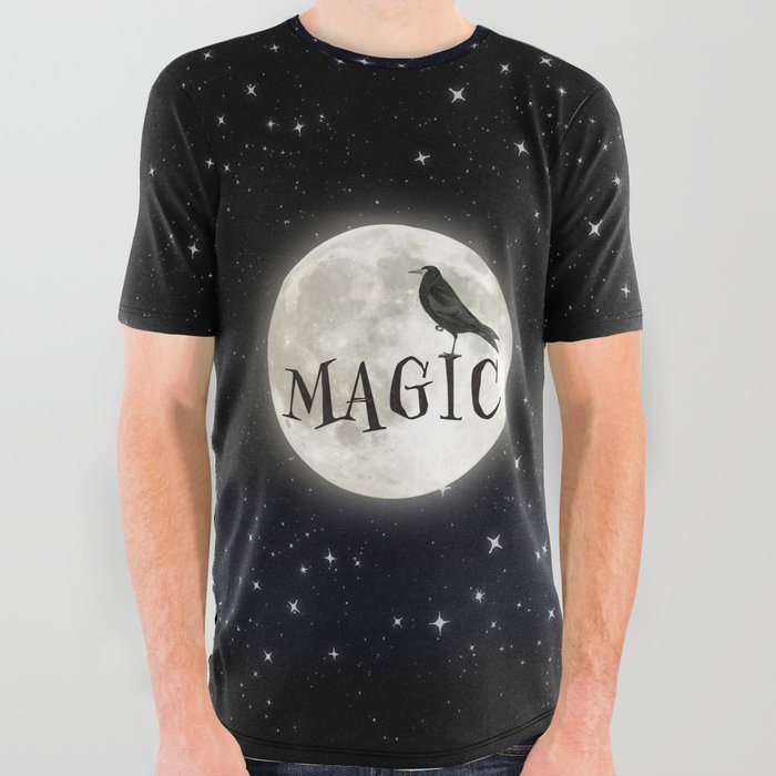 Enchanted Raven Moon All Over Graphic Tee
