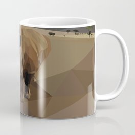 Minimal Wild White Rhino Coffee Mug | Lowpoly, Graphicdesign, African, Rhino, Geometric, Rhinos, Thebigfive, Wildlife, Animal, Minimal 