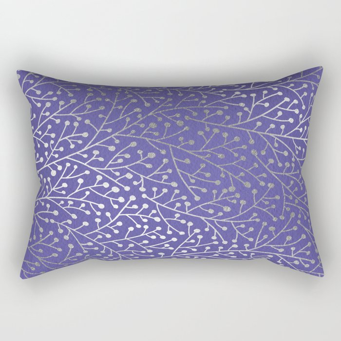 Periwinkle Berry Branches Rectangular Pillow