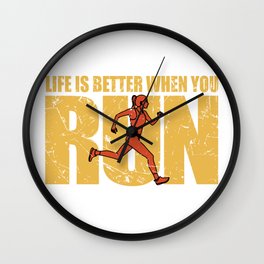 Life Is Better When You Run - Runner Girl Wall Clock | Runninggirl, Jogginglover, Lifeisbetter, Runnergirl, Runningrace, Gym, Runningwomen, Athlete, Jogging, Runner 
