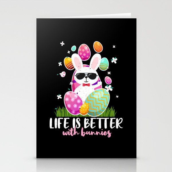 Life Better Kawaii Cute Bunny Egg Easter Sunday Stationery Cards