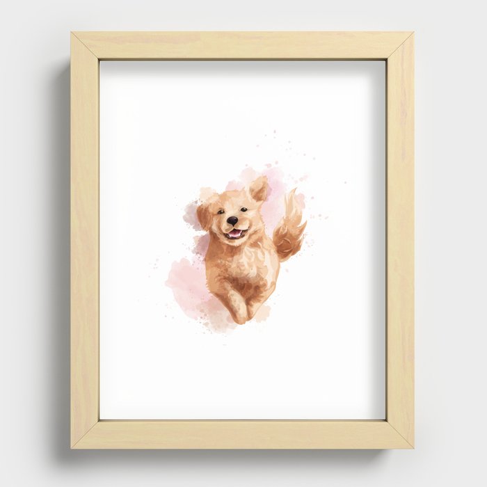 Golden Retriever Puppy Recessed Framed Print