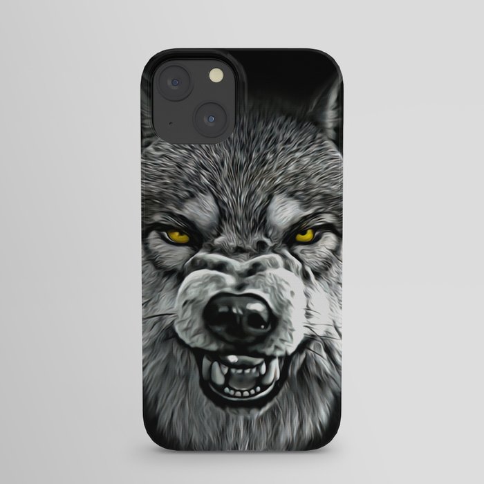 Angry Wolf Face iPhone Case