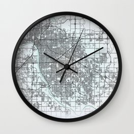 Tulsa, OK, USA, White, City, Map Wall Clock
