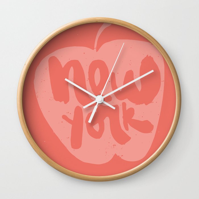 New York The Big Apple Wall Clock By Julianarojas Society6 New York The Big Apple Wall Clock
