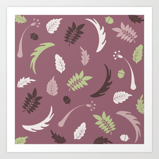COLORED LEAVES P (abstract pattern) Art Print