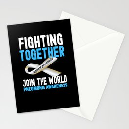 Fighting Together Pearl Ribbon World Awareness Pneumonia Stationery Card