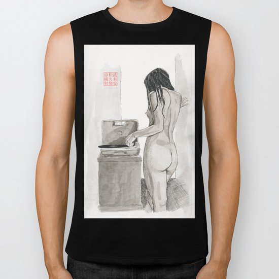 Listening to Records Biker Tank