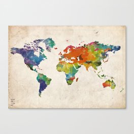 How Far From Home Global Map Canvas Print