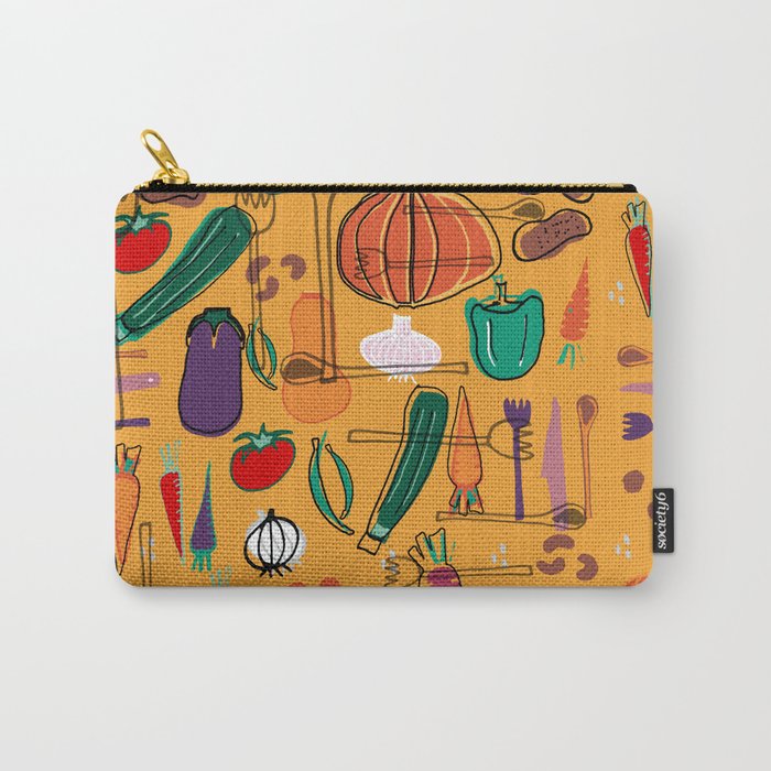 fall veggies yellow Carry-All Pouch