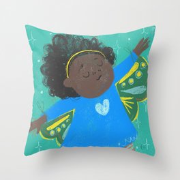 Butterfly Girl Throw Pillow