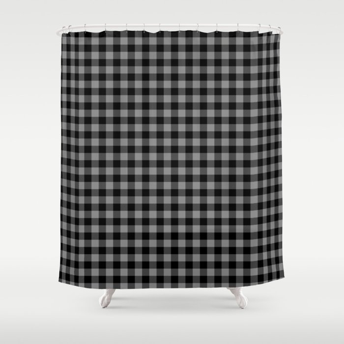 Gray Country Cottage Summer Buffalo Plaid Shower Curtain By