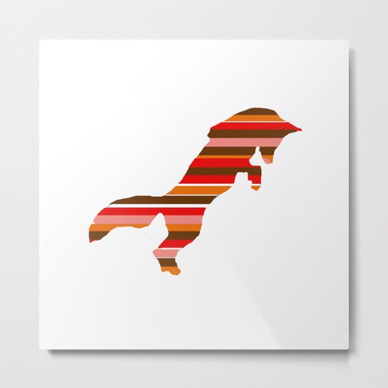 Fox Stripes Metal Print