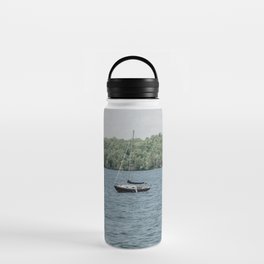 boat on the lake Water Bottle