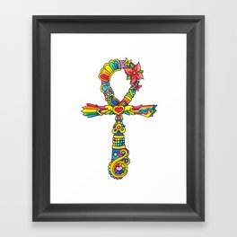 Rainbow Ankh Framed Art Print