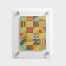 Bauhaus Art abstract pattern, vintage color style Floating Acrylic Print