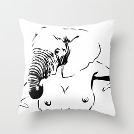 elephant boobs Throw Pillow