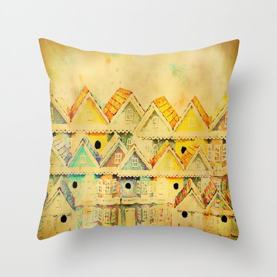 Bird Town 023 Throw Pillow
