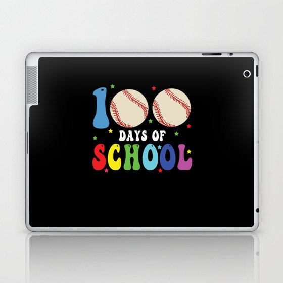 Days Of School 100th Day 100 Baseball Softball Laptop & iPad Skin