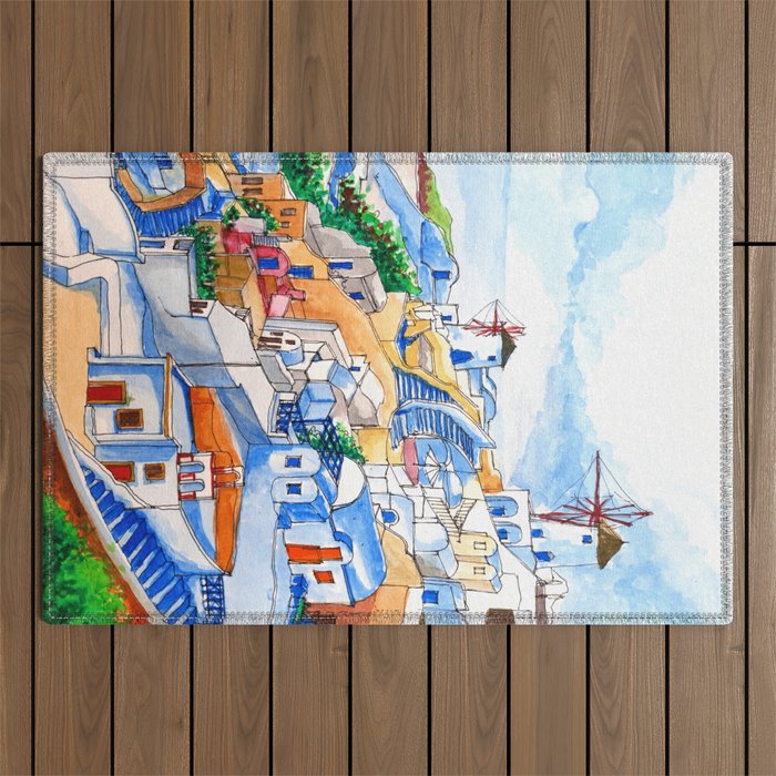 Colors of Santorini Outdoor Rug