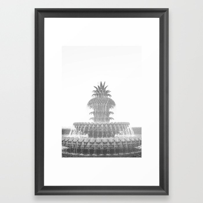 The Pineapple Fountain - Charleston, SC Framed Art Print