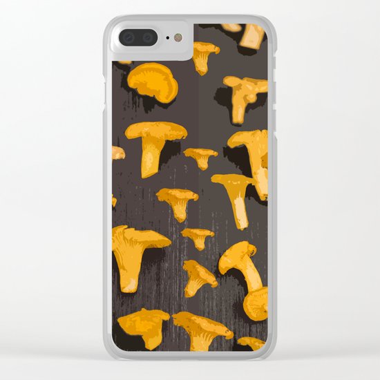 Chantterelles On A Dark Grey Background - Autumn Harvest - #Society6 #buyart Clear iPhone Case