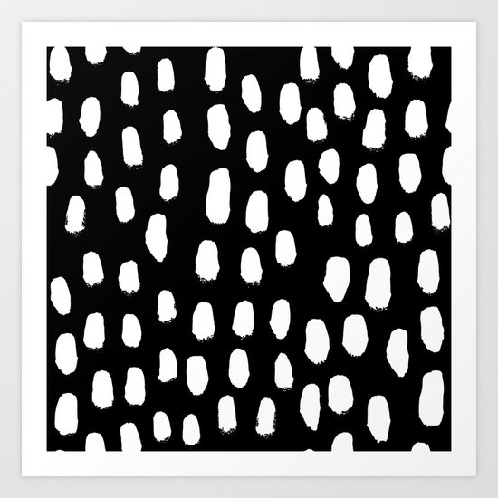 Spots black and white minimal dots pattern basic nursery home decor patterns Art Print