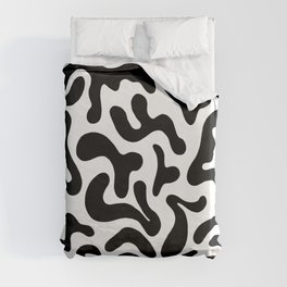 Modern Black and White Abstract Pattern Duvet Cover