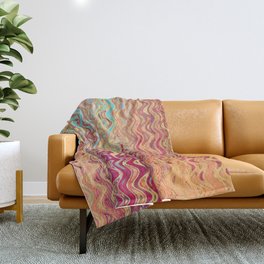 Colorful Wavy Lines Throw Blanket