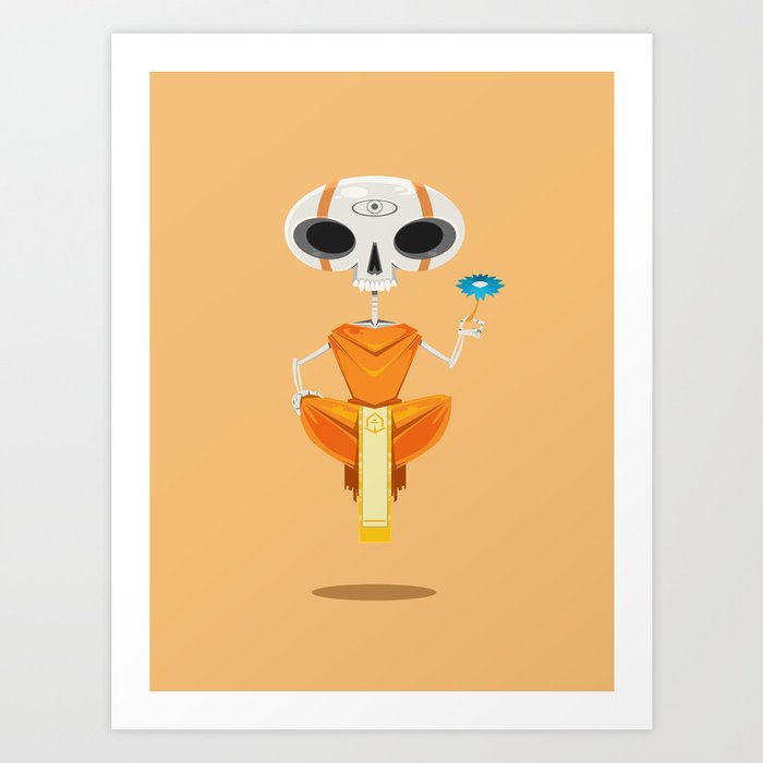 Skeleton Monk Art Print