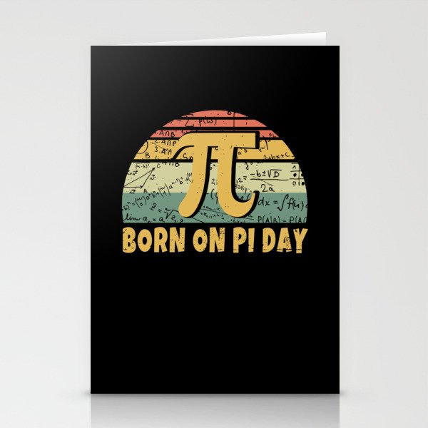 Retro Vintage March Born Birth On Pi Day Stationery Cards
