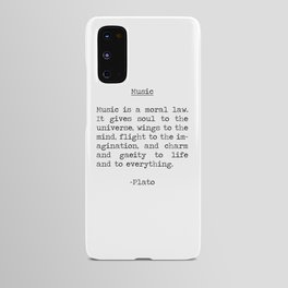 Music is a moral law- it gives soul to the universe, beautiful Plato Quote, minimalist typewriter  Android Case