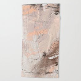 Earth tone abstract art  Beach Towel