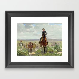 “Texas of Old” by W Herbert Dunton Framed Art Print