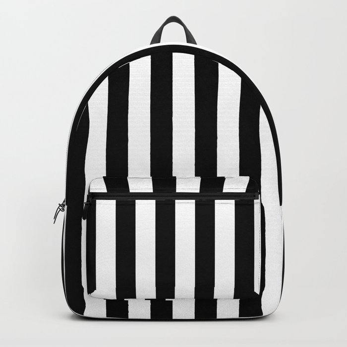 Stripes Black And White Vertical Backpack - Standard