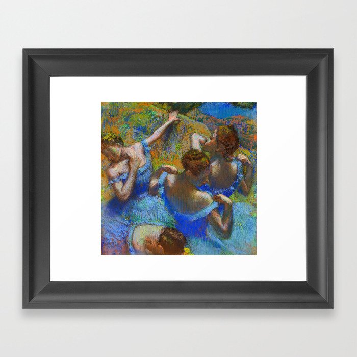 Edgar Degas "Dancers in Blue" Framed Art Print