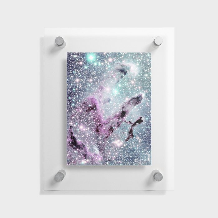 Eagle Nebula Pillars of Creation Purple Steel Blue Aqua Floating Acrylic Print