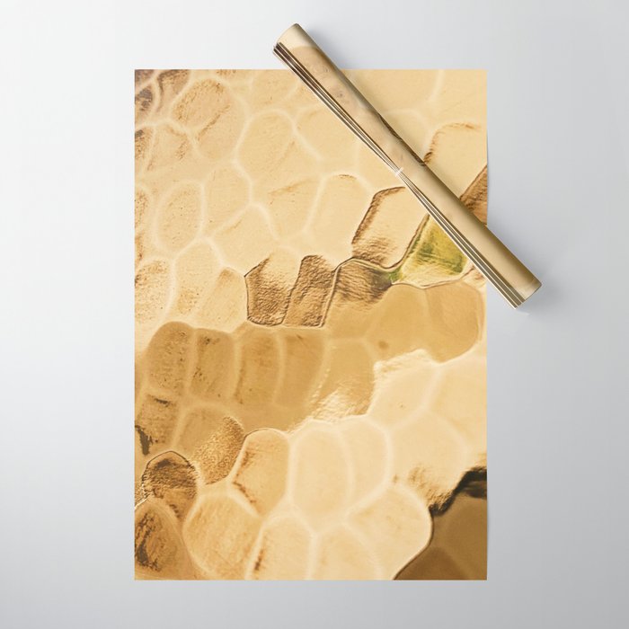 Hammered Gold Metallic Detail Wrapping Paper by Gerhanj