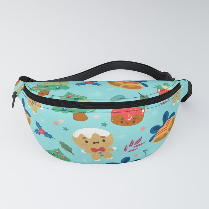 Christmas Pattern Cute Gingerbread Tree Bell Fanny Pack