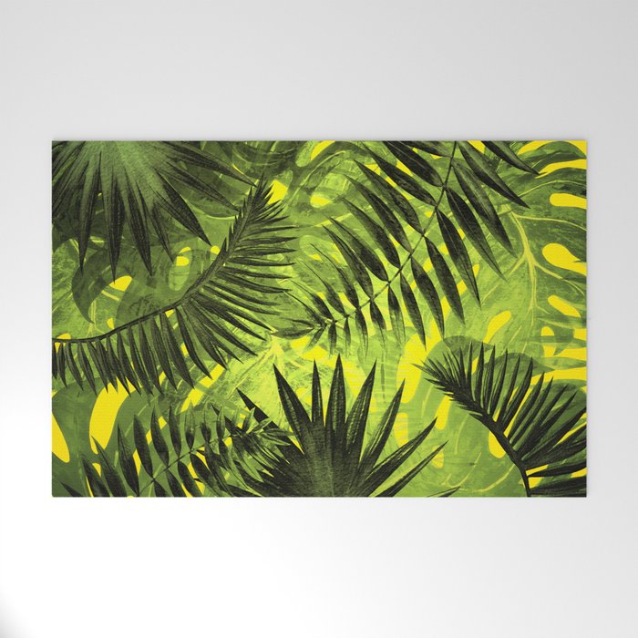 Tropical Leaves Aloha Jungle Garden Welcome Mat